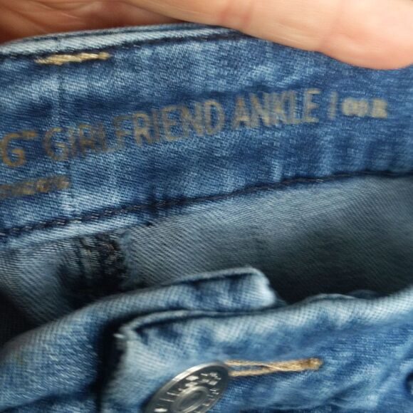 Chico's So Slimming Girlfriend Ankle jeans, distressed, embroidered 2 - Picture 6 of 11